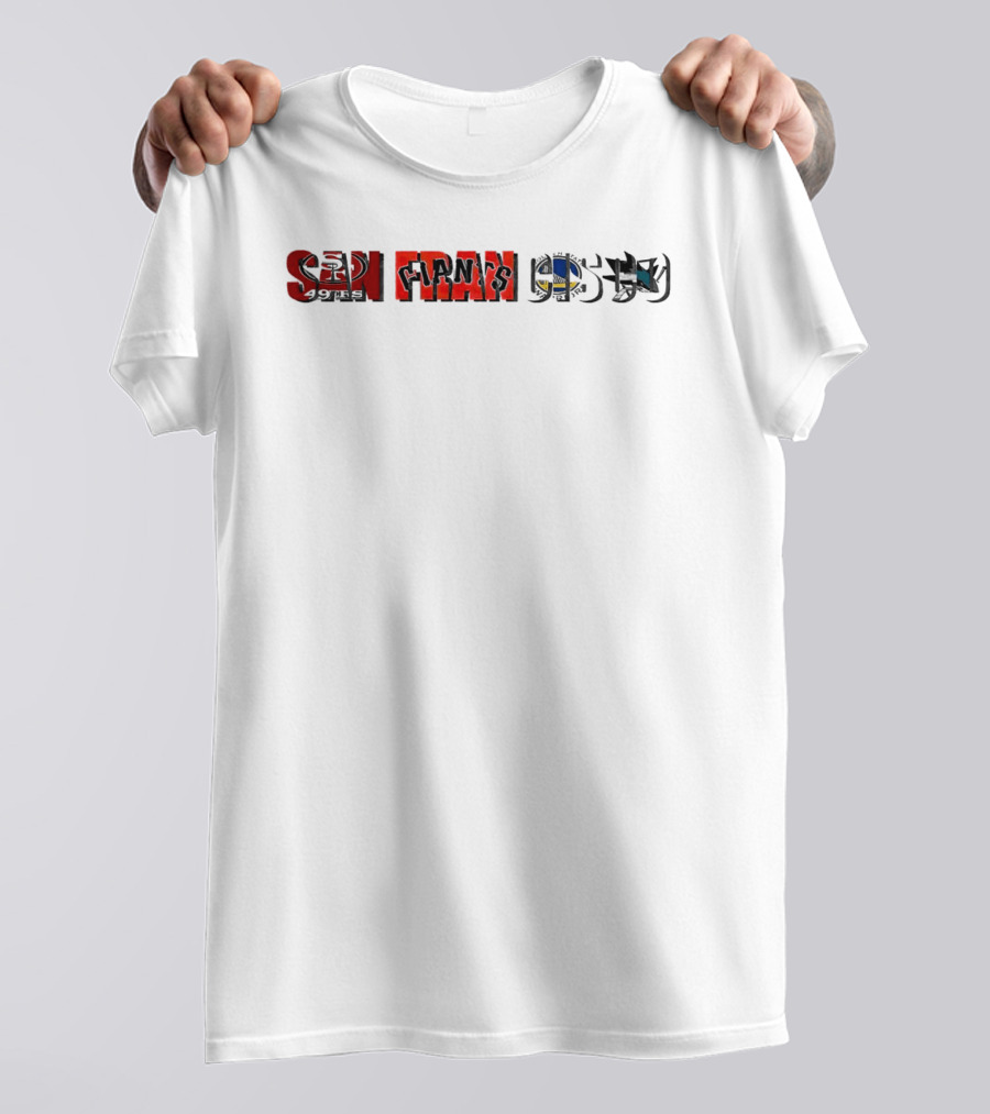 San Francisco 49ers Warriors Giants Sharks Sports Skyline T-Shirt