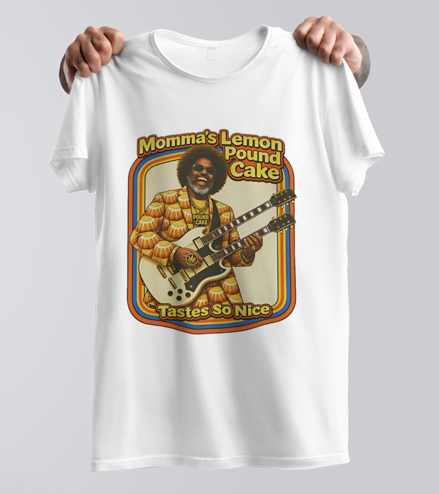 Momma's Lemon Pound Cake Tastes So Nice Double Guitar Retro Vibe T-Shirt