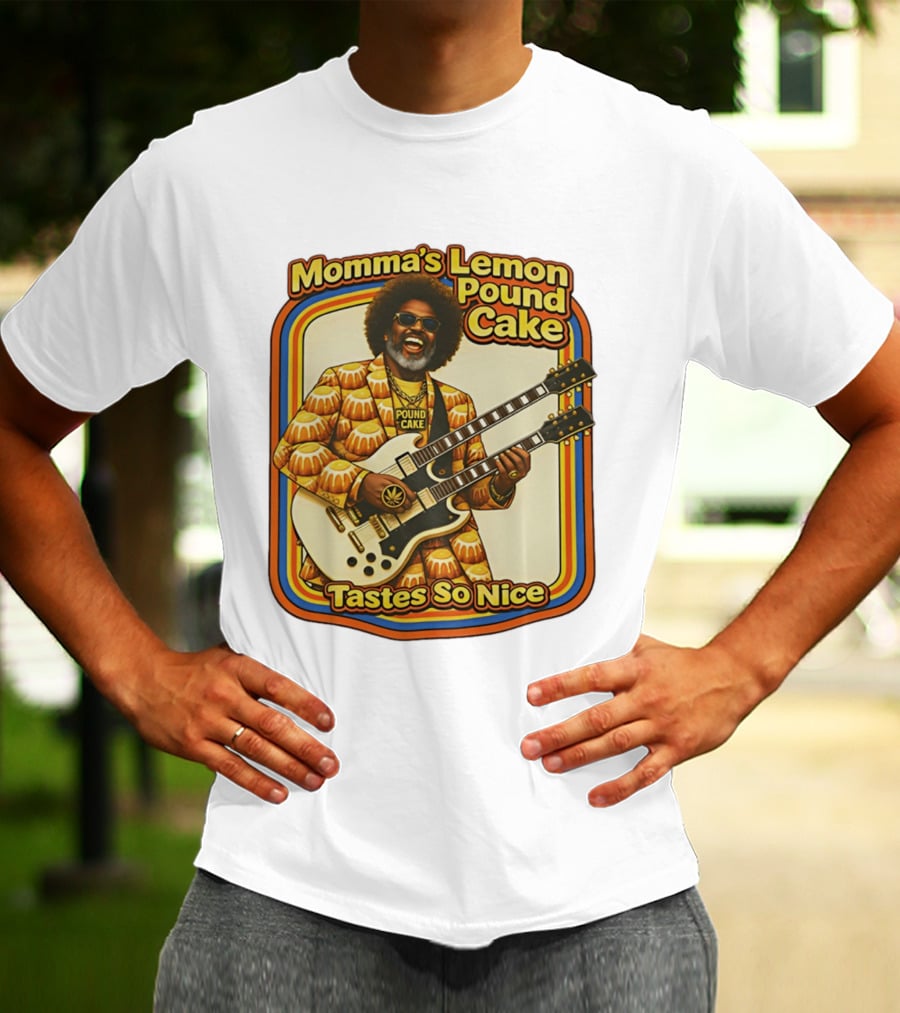 Momma's Lemon Pound Cake Tastes So Nice Double Guitar Retro Vibe T-Shirt