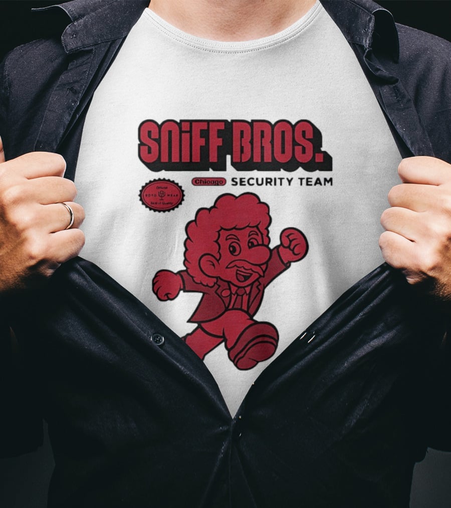 Sniff Bros Chicago Security Team Retro Style Character Official Quality Seal T-Shirt