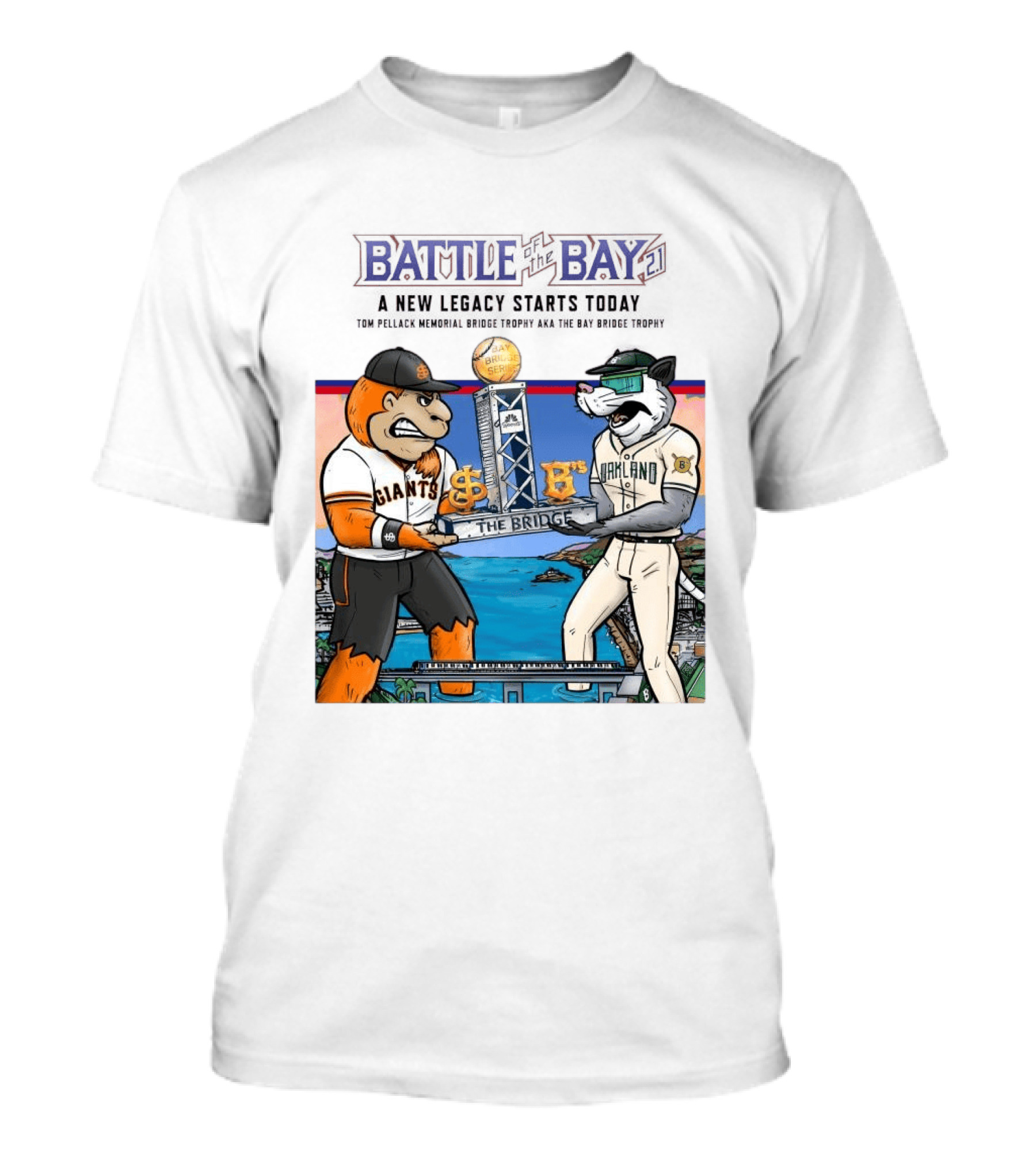 Battle Of The Bay Oakland Ballers Giants New Legacy Series The Bridge T-Shirt