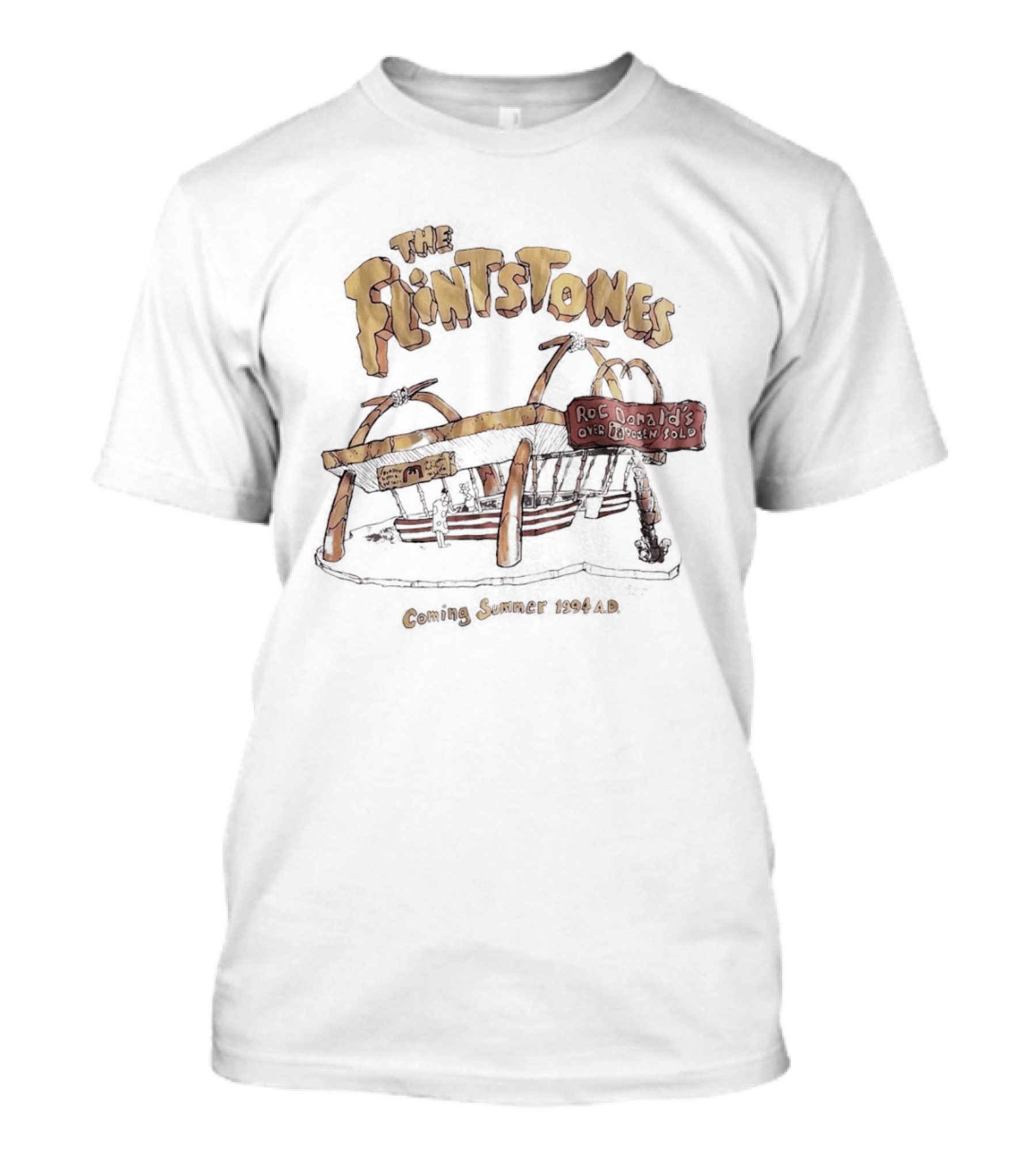 The Flintstones McDonald's 90s Collaboration Coming Summer 1994 AD T-Shirt