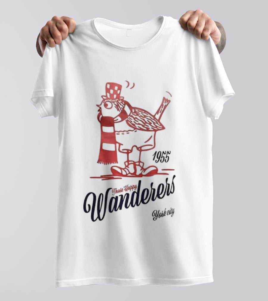 Those Happy Wanderers 1955 York City Cartoon Bird With Scarf T-Shirt
