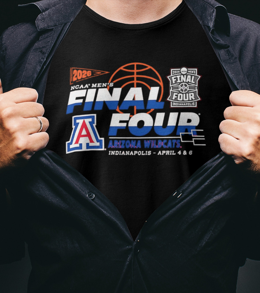 Arizona Wildcats NCAA Men's Basketball Final Four 2026 Indianapolis April 4 6 T-Shirt