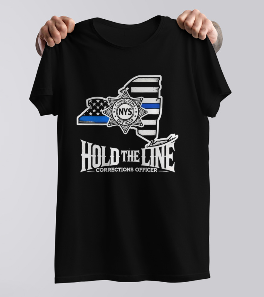 Hold The Line NYS Corrections Officer Blue Line T-Shirt
