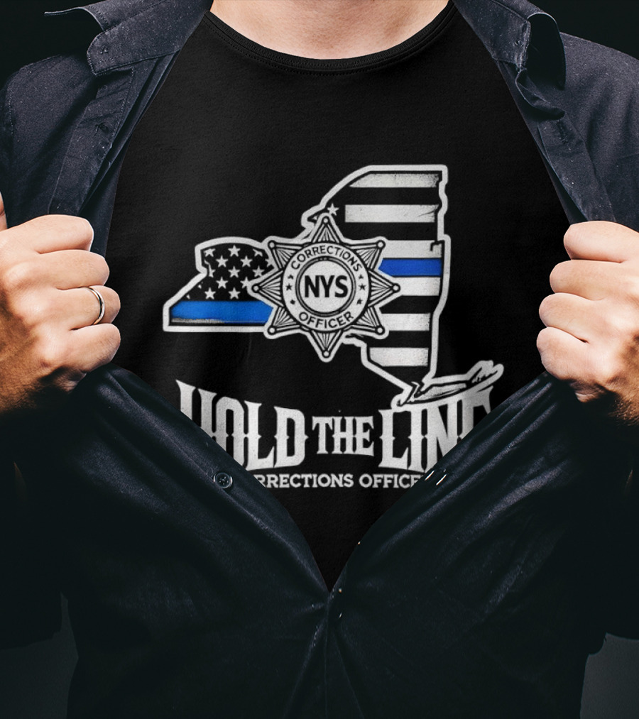 Hold The Line NYS Corrections Officer Blue Line T-Shirt