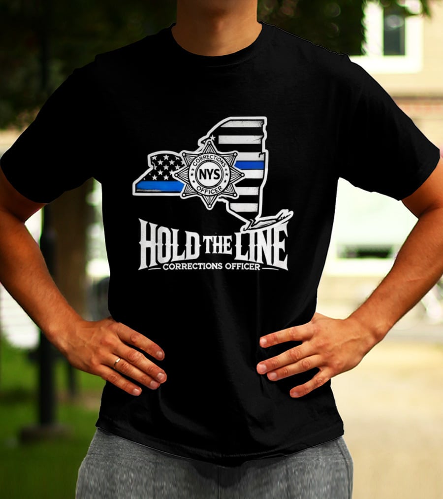 Hold The Line NYS Corrections Officer Blue Line T-Shirt