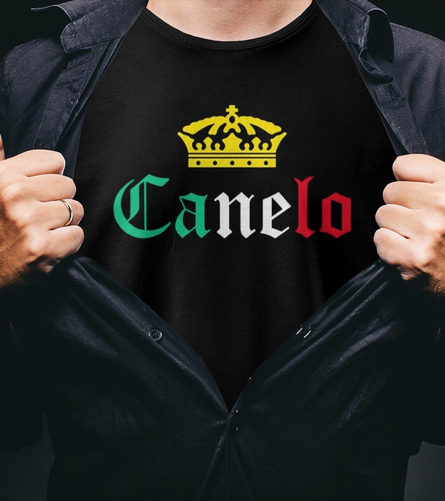 Canelo Crown Mexican Flag Colors Boxing Champion T-Shirt
