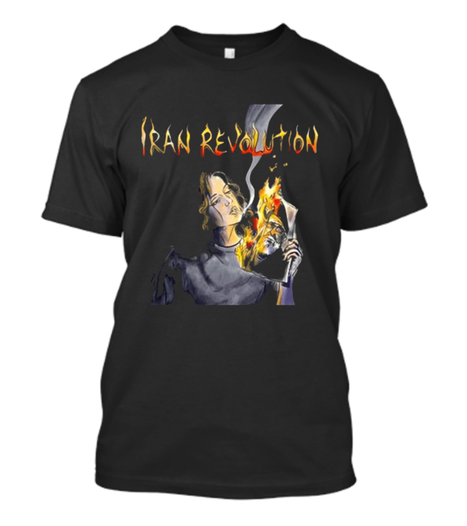 Iran Revolution Smoking Persian Girl Flaming Artistry T-Shirt
