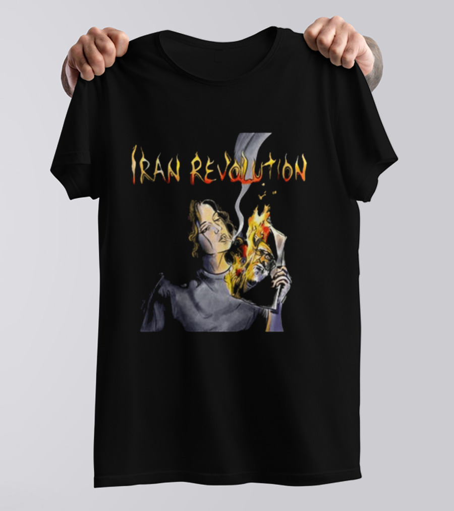 Iran Revolution Smoking Persian Girl Flaming Artistry T-Shirt