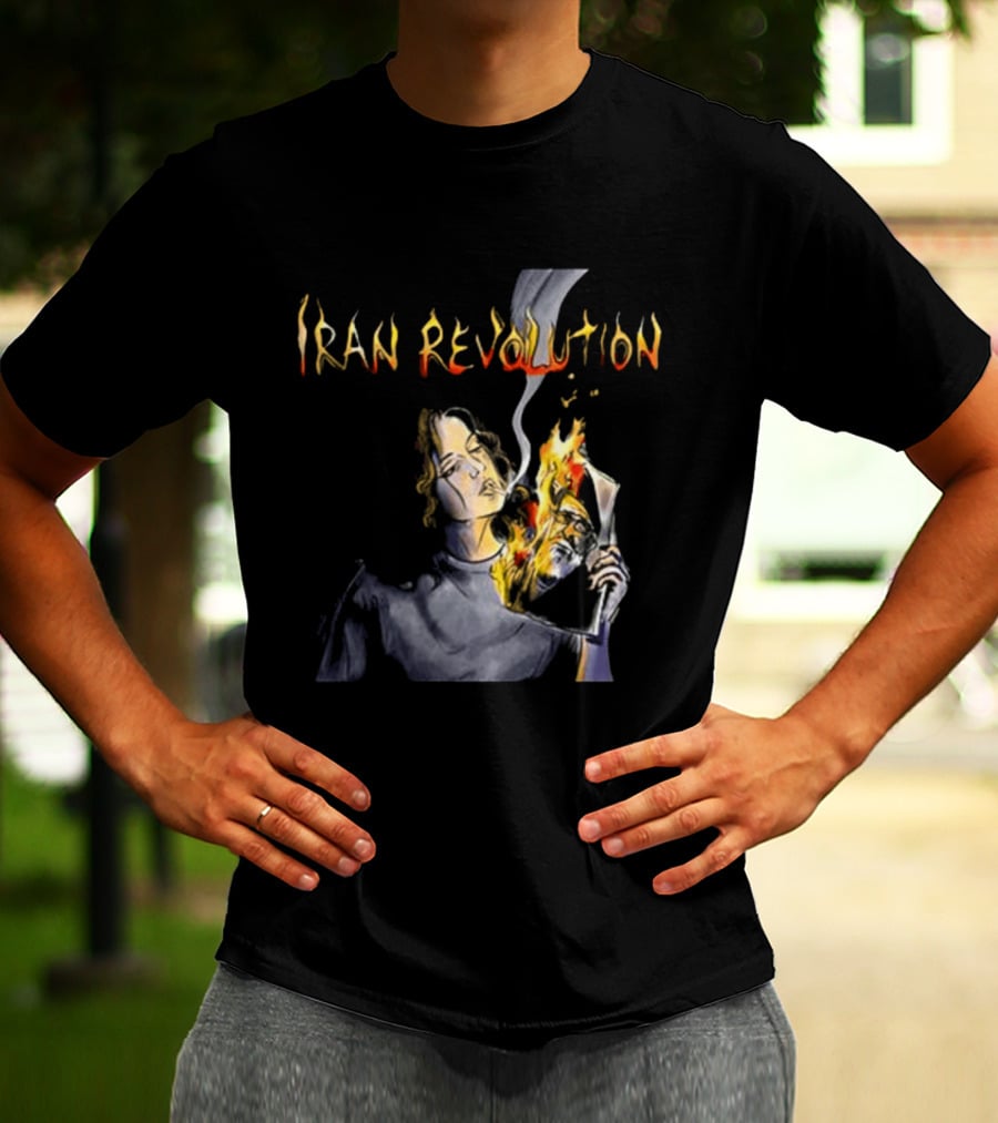 Iran Revolution Smoking Persian Girl Flaming Artistry T-Shirt