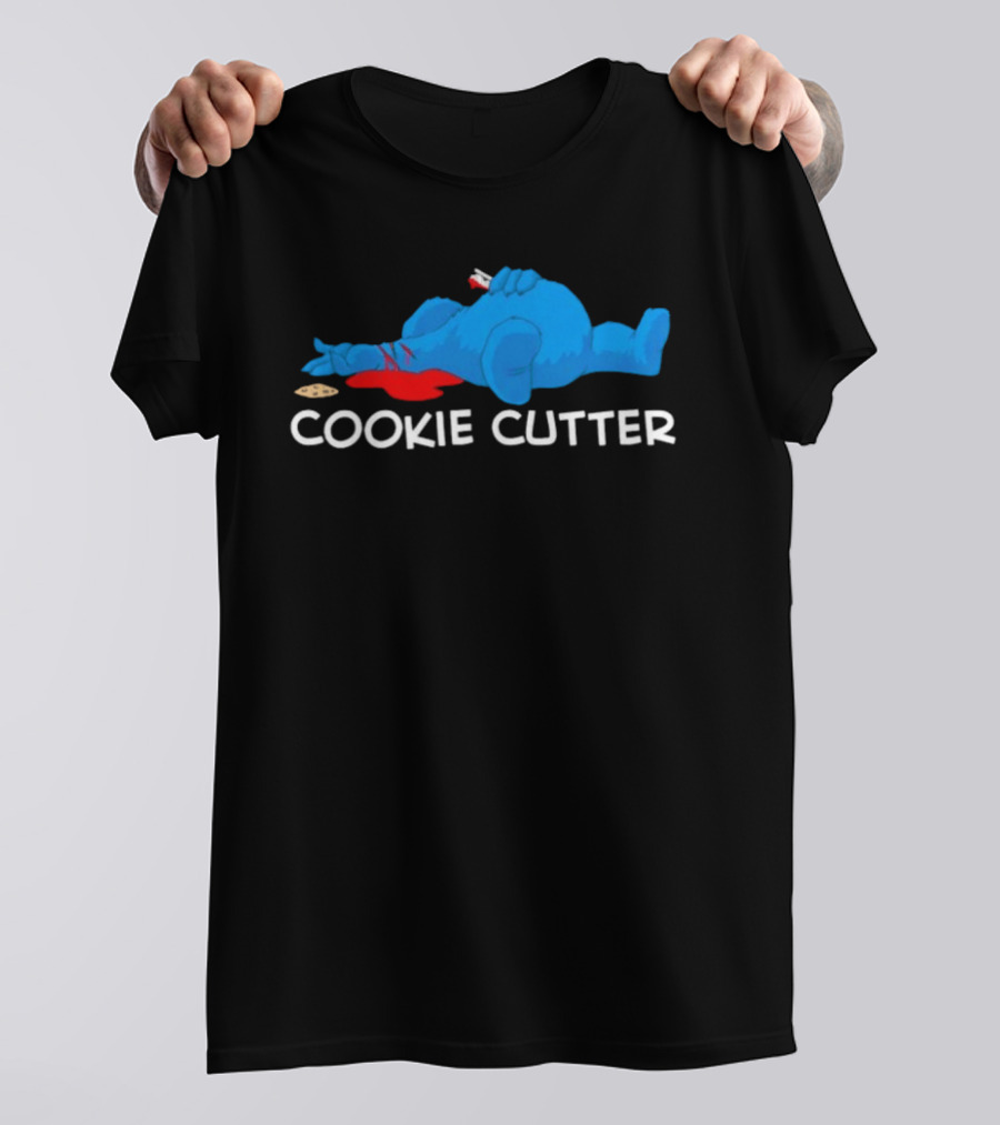 COOKIE CUTTER Blue Monster Humor Cartoon T-Shirt
