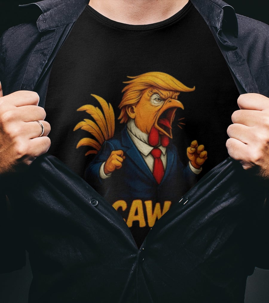 Donald Trump Rooster F Caw F Political Satire Humor T-Shirt