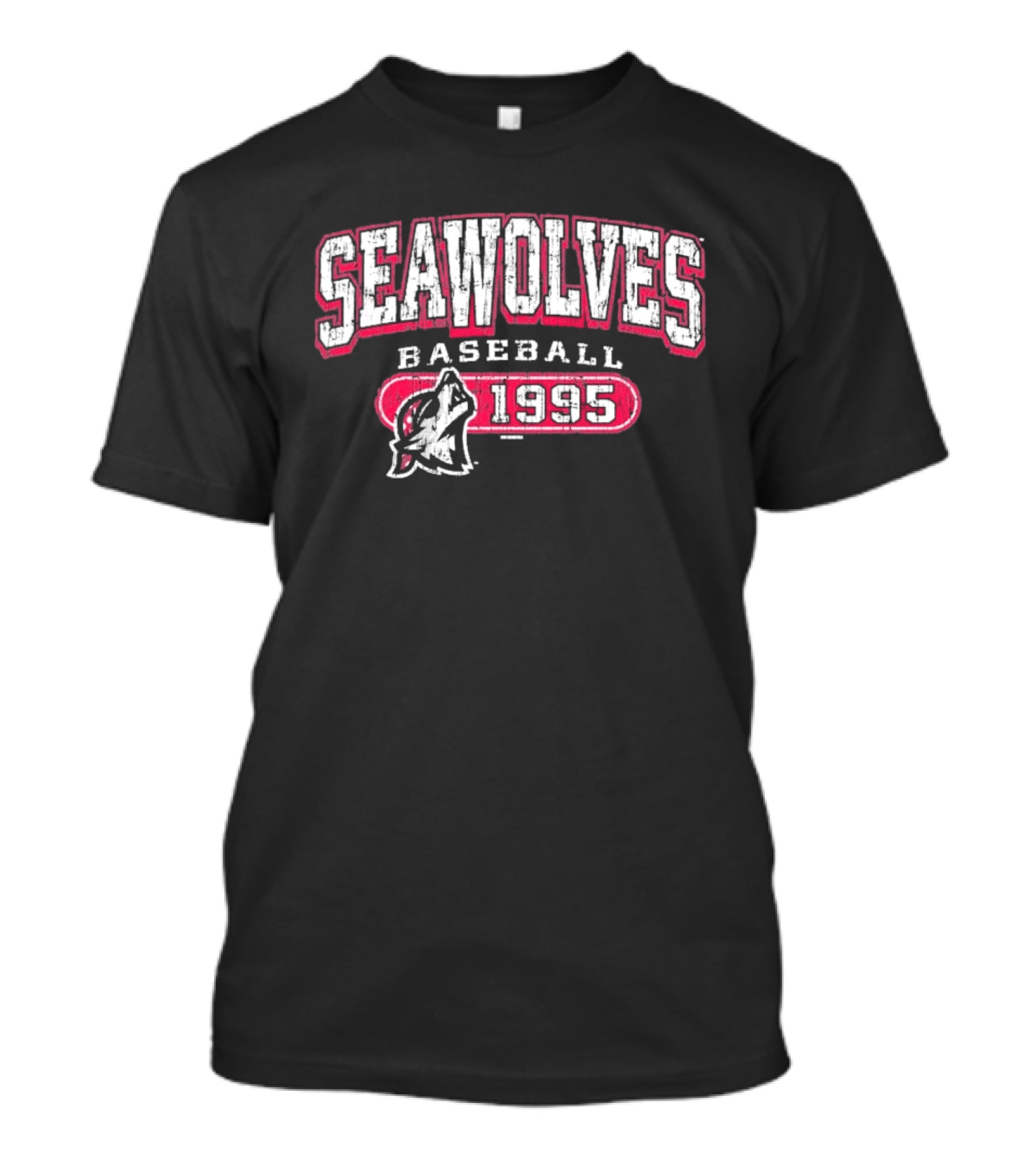 Seawolves Baseball 1995 Erie SeaWolves Wolf Head T-Shirt