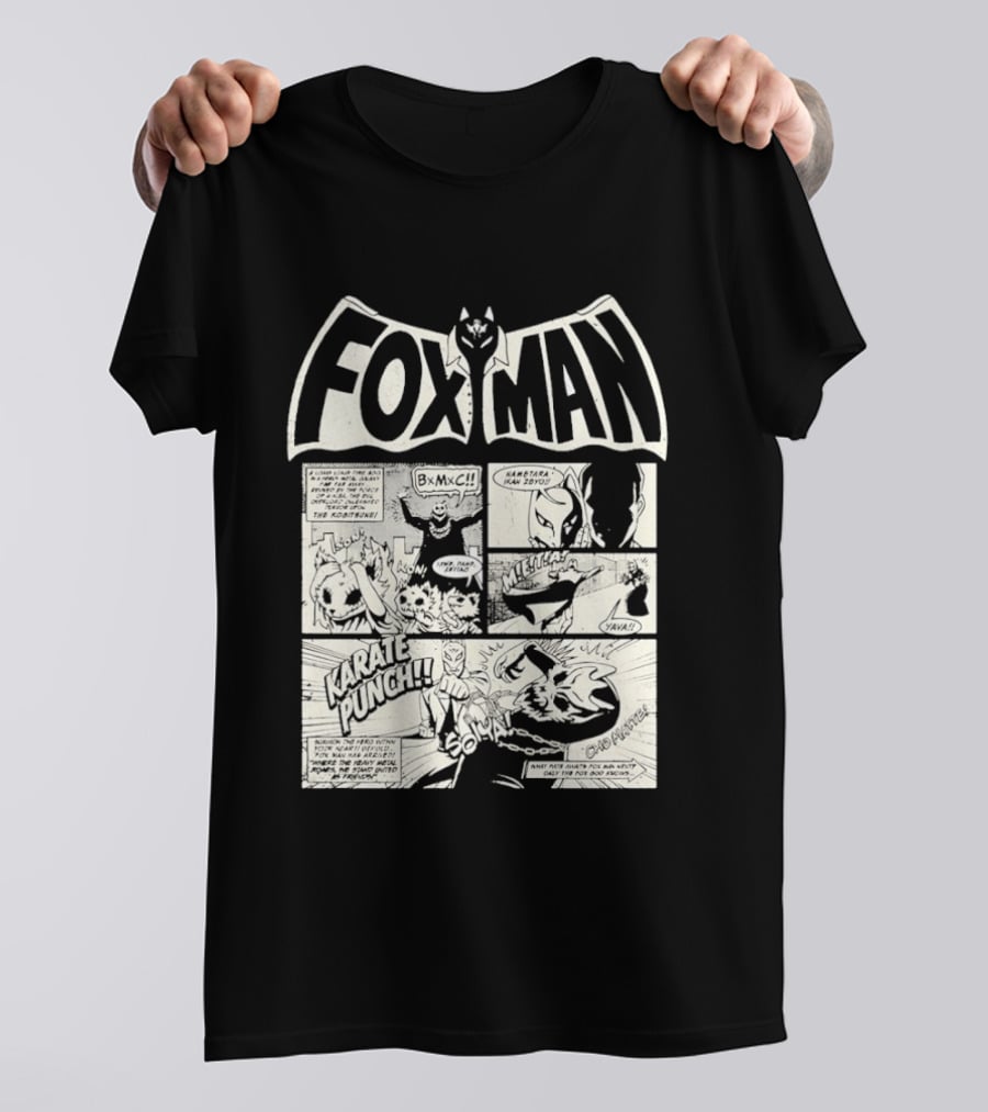 Fox Man Comic Babymetal Dead Pop Festival Japan 2026 Batman Style Panels Graphic Punch T-Shirt