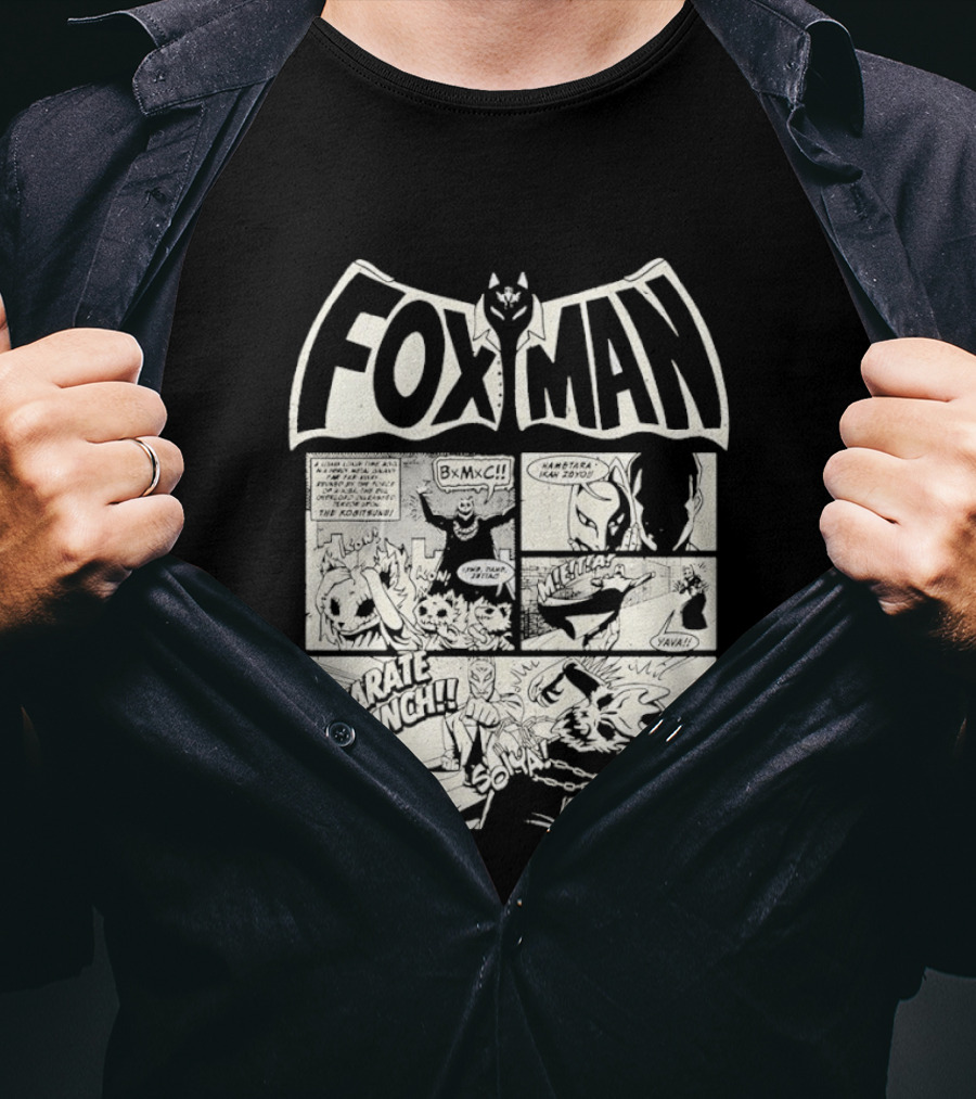 Fox Man Comic Babymetal Dead Pop Festival Japan 2026 Batman Style Panels Graphic Punch T-Shirt