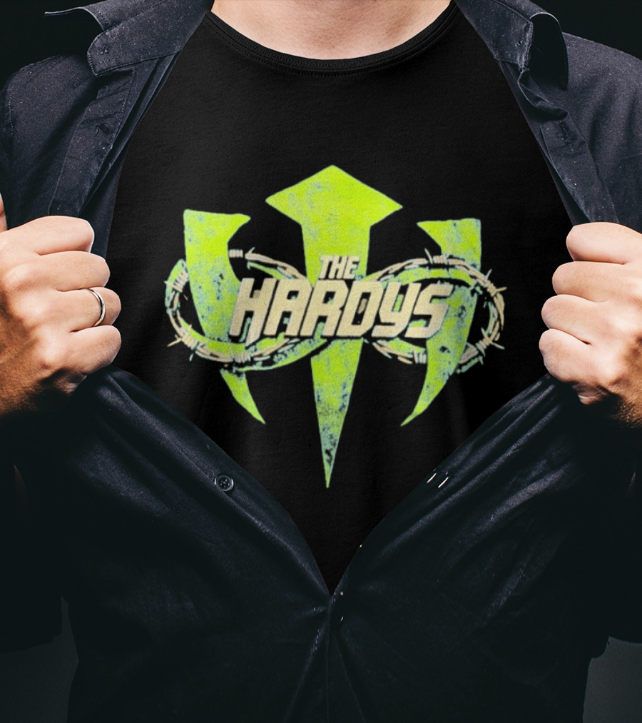 TNA Wrestling The Hardys Distressed Infinity Logo Barbed Wire T-Shirt