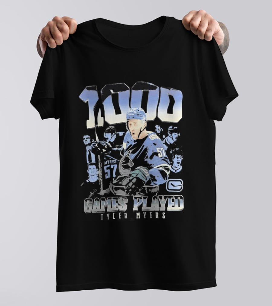 Tyler Myers 1000 Games Played Vancouver Canucks 57 Hockey T-Shirt