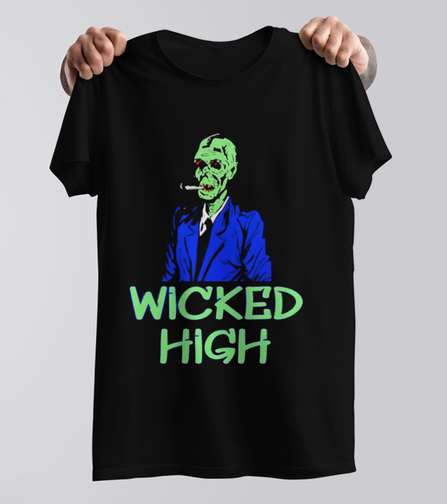 Wicked High Stoned Zombie In Suit Smoking Cigarette T-Shirt