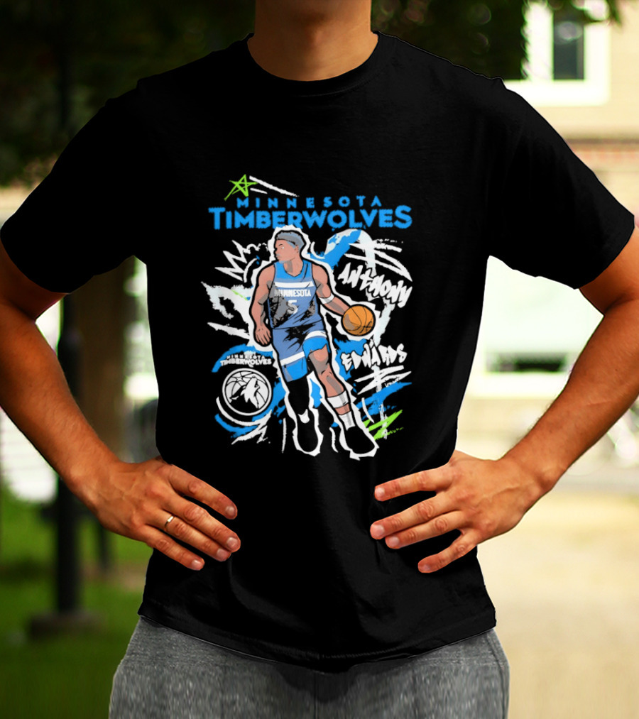 Minnesota Timberwolves Anthony Edwards Basketball NBA Player 5 Cartoon T-Shirt