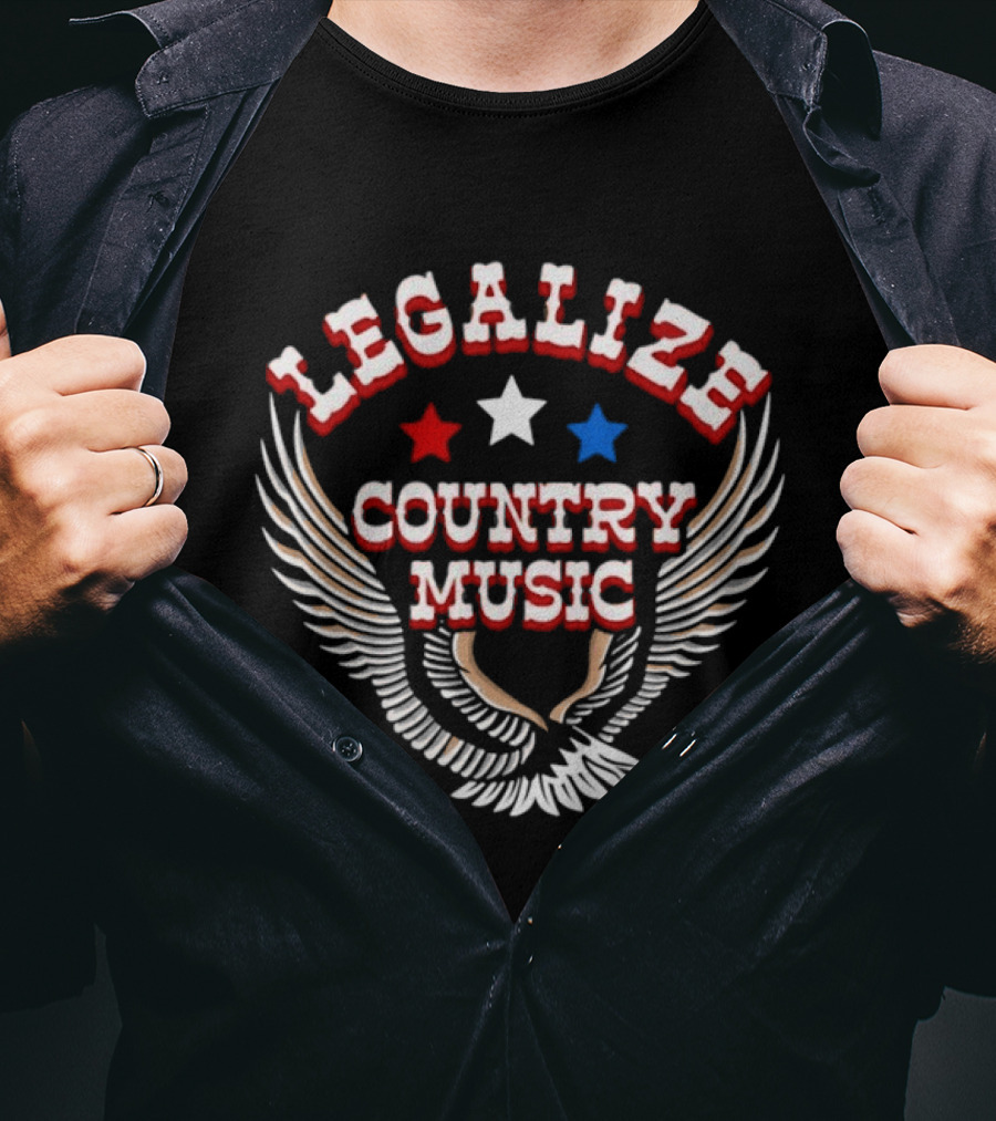 Legalize Country Music Patriotic Stars And Winged T-Shirt