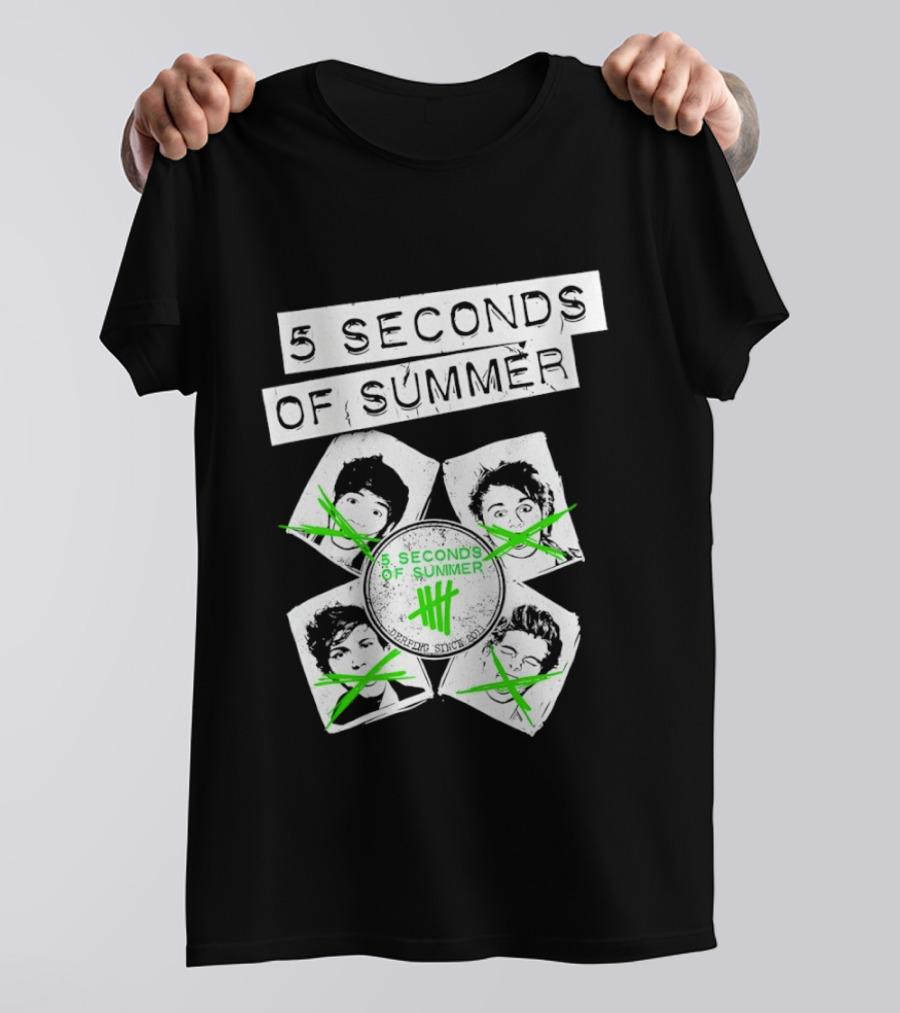 5 Seconds Of Summer 5SOS Green Iconic Faces Derping Since 2011 T-Shirt