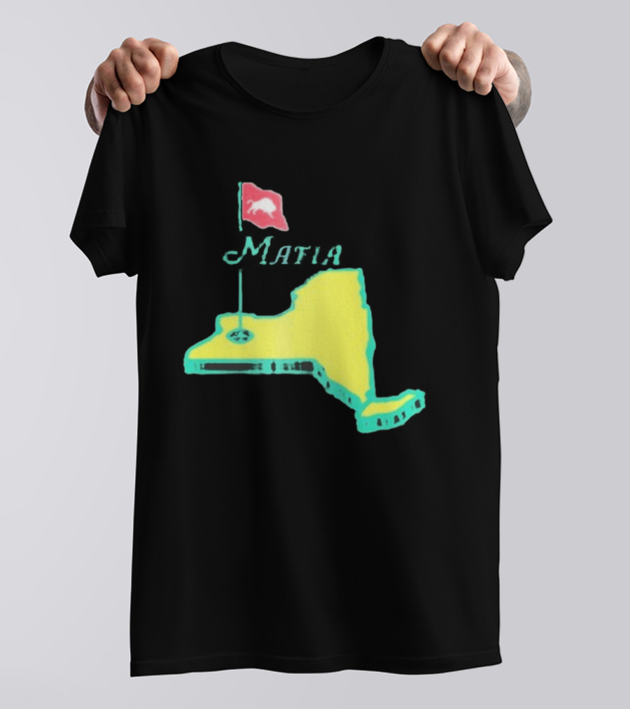 Buffalo Bills Mafia New York Golf Flag Map T-Shirt