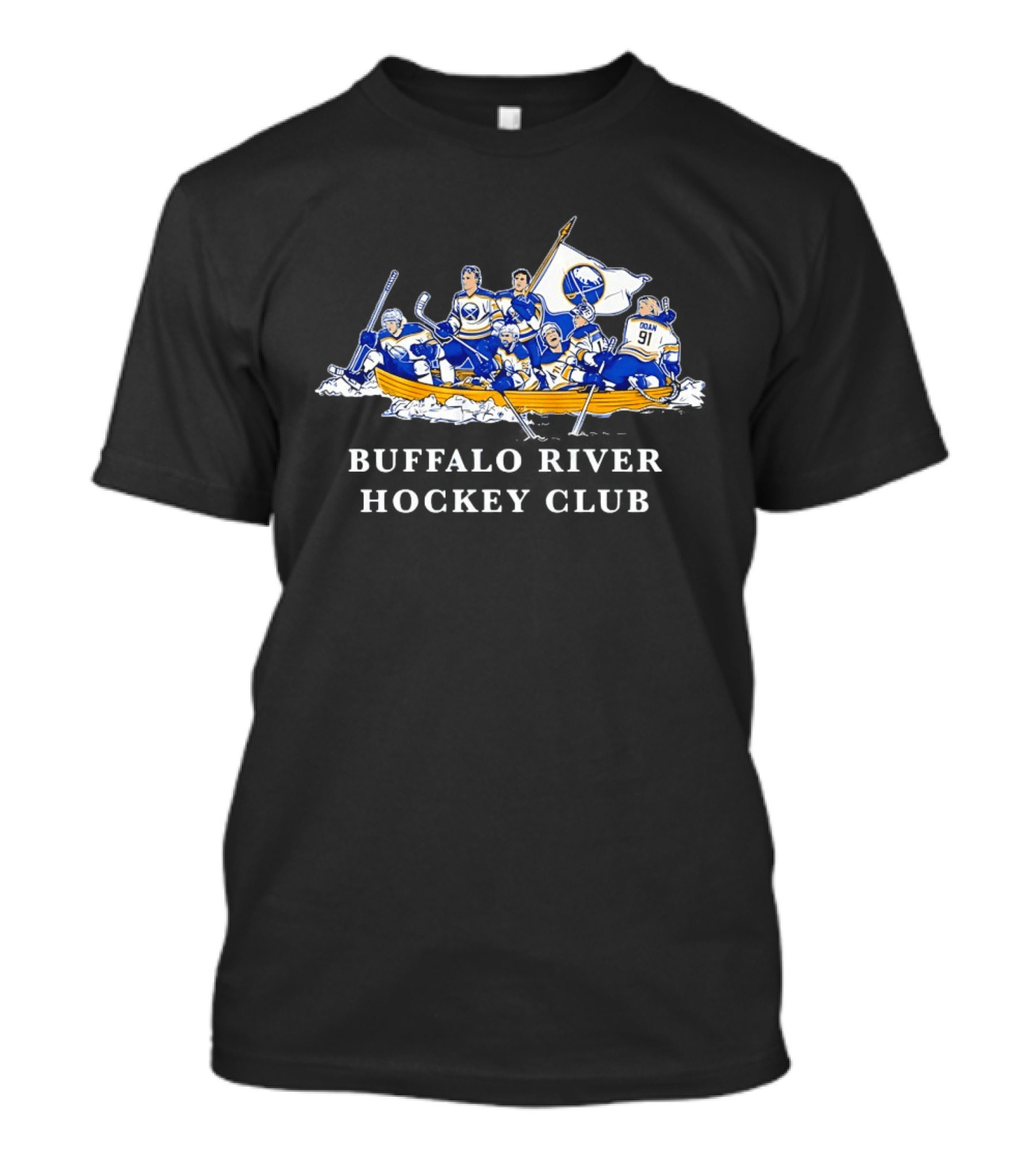 Buffalo River Hockey Club Sabres Team Players In Boat T-Shirt