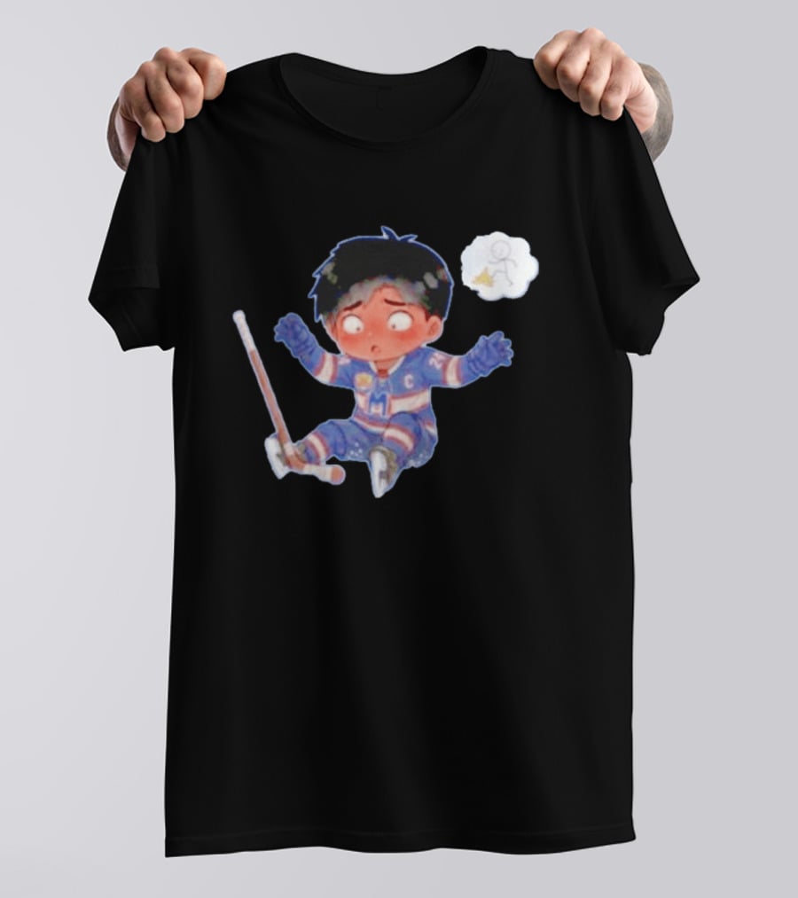 Hollander Chibi Hockey Player Banana Peel Mishap T-Shirt