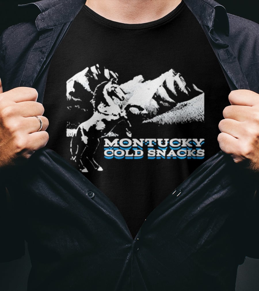 Montucky Cold Snacks Horse And Mountain Scene T-Shirt