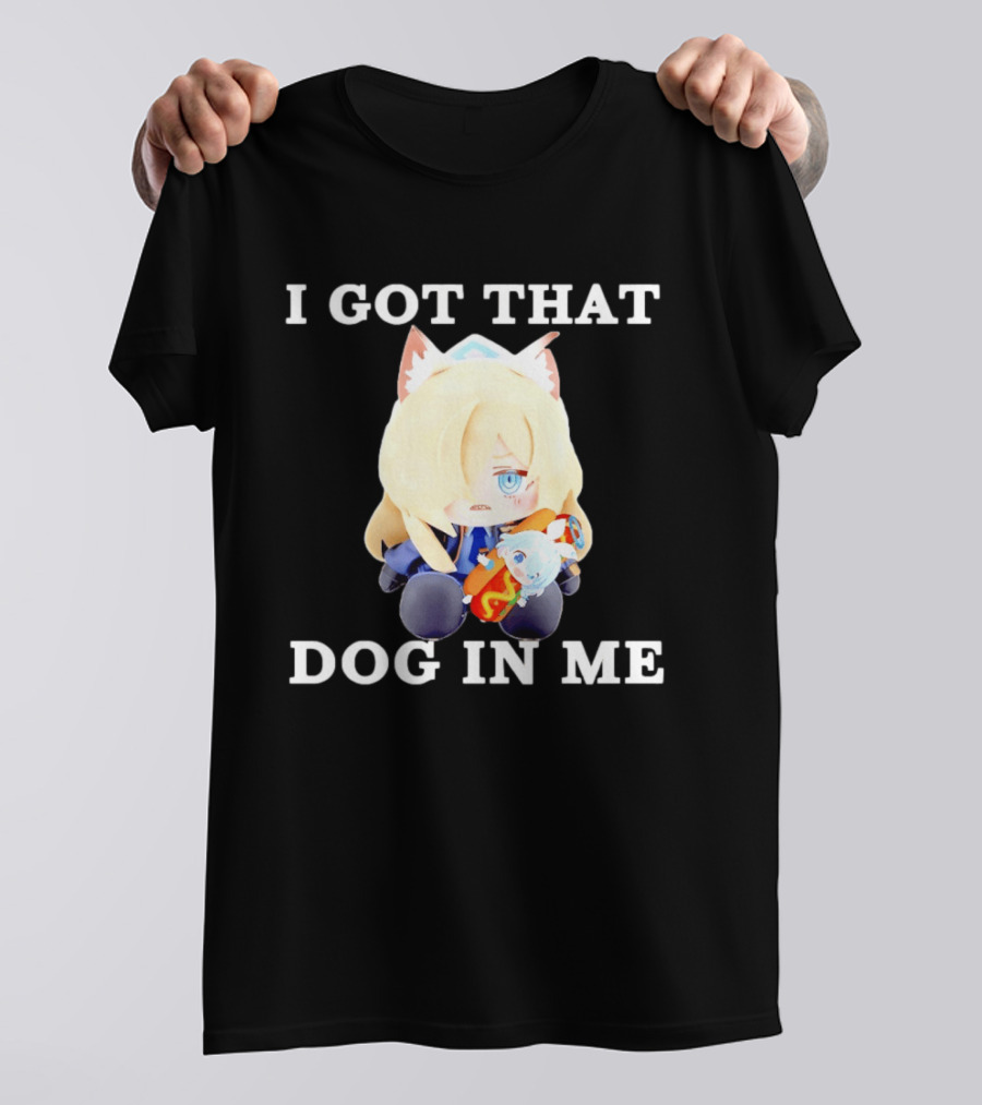 Chocopuni Plushie Kanna Ogata Holding Hot Dog I Got That Dog In Me T-Shirt
