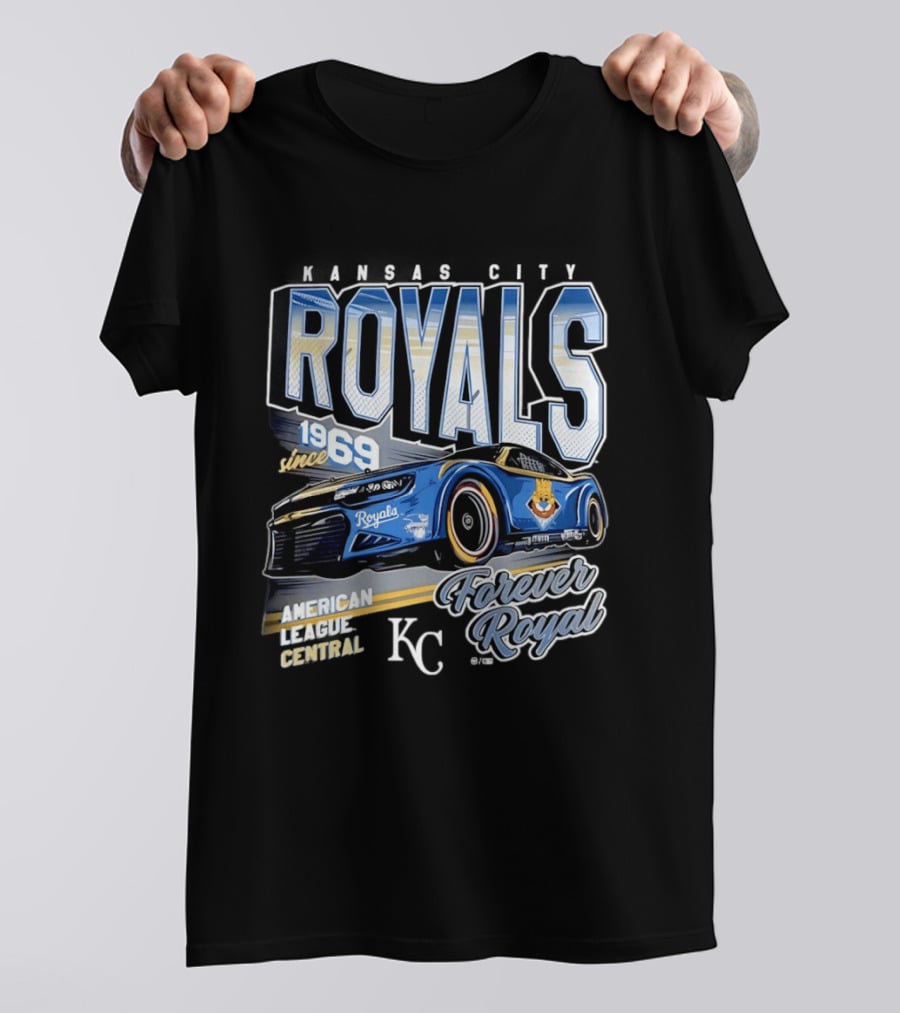 Kansas City Royals American League Central Forever Royal Since 1969 Racing Car T-Shirt