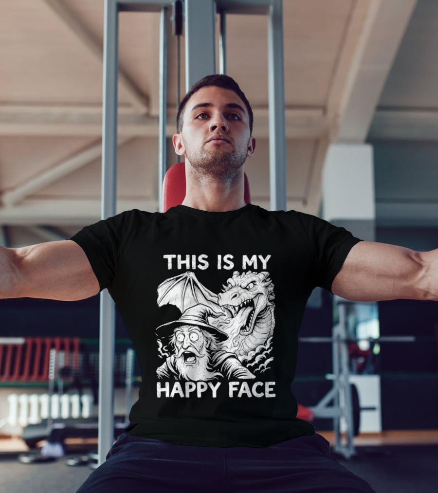 This Is My Happy Face Dungeon Master Dragon Wizard Expression T-Shirt