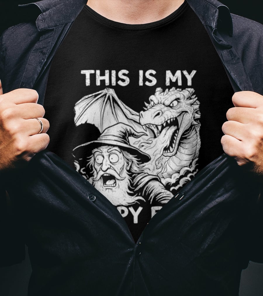 This Is My Happy Face Dungeon Master Dragon Wizard Expression T-Shirt