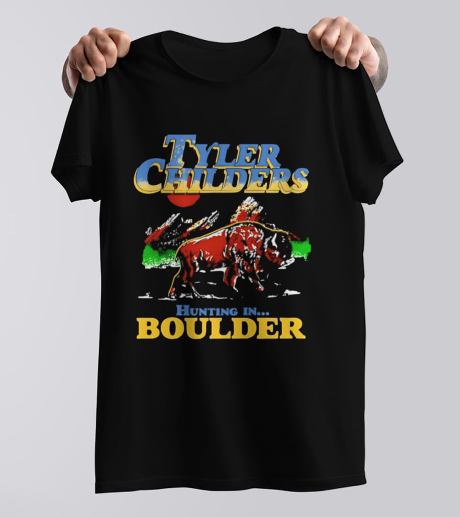 Tyler Childers Hunting In Boulder Oregon 2026 Mountain Buffalo Scene T-Shirt