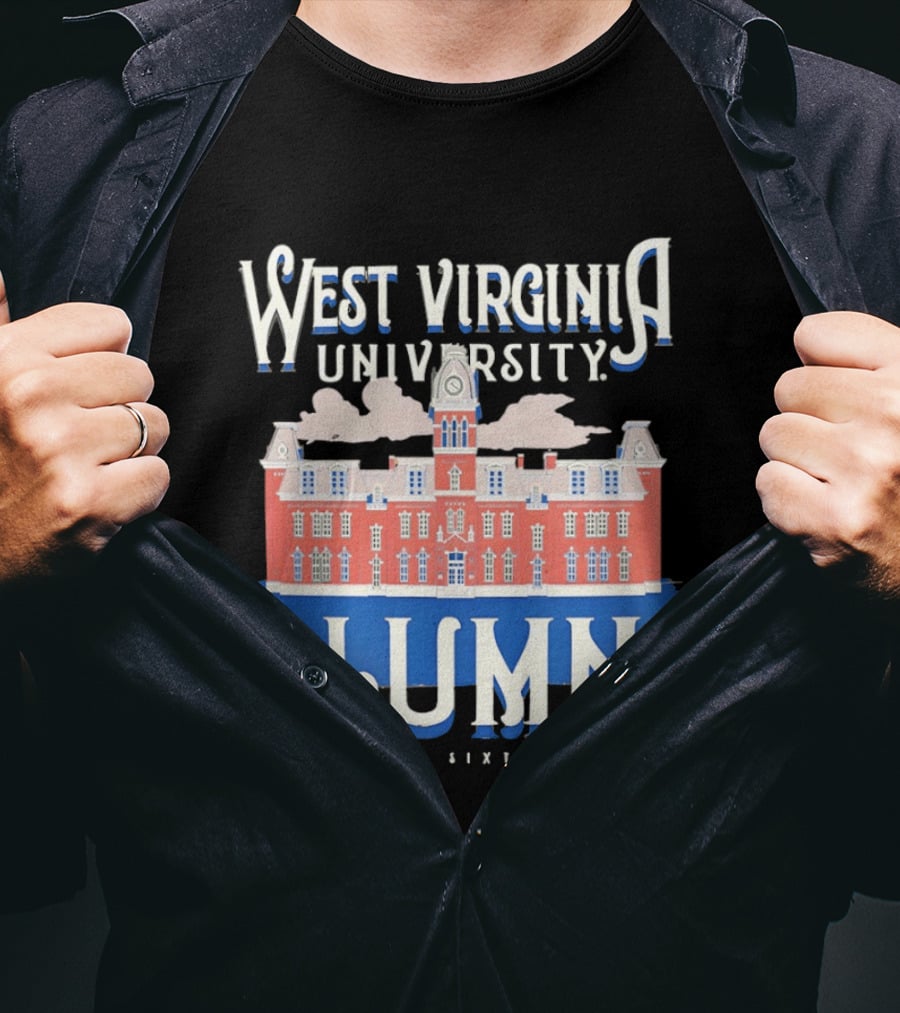 West Virginia University Alumni Eighteen Sixty Seven College Campus Building T-Shirt