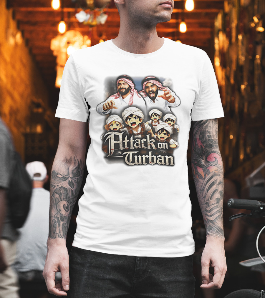 Attack On Turban Anime Characters And Traditional Attire T-Shirt