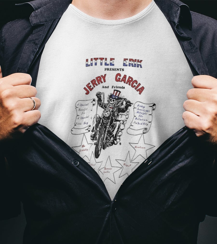 Jerry Garcia Little Erik Presents Grateful Dead Dancing Bears Stars And Stripes T-Shirt