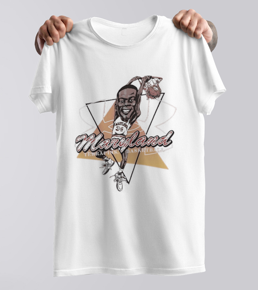 Len Bias 34 Maryland Dunking Cartoon T-Shirt