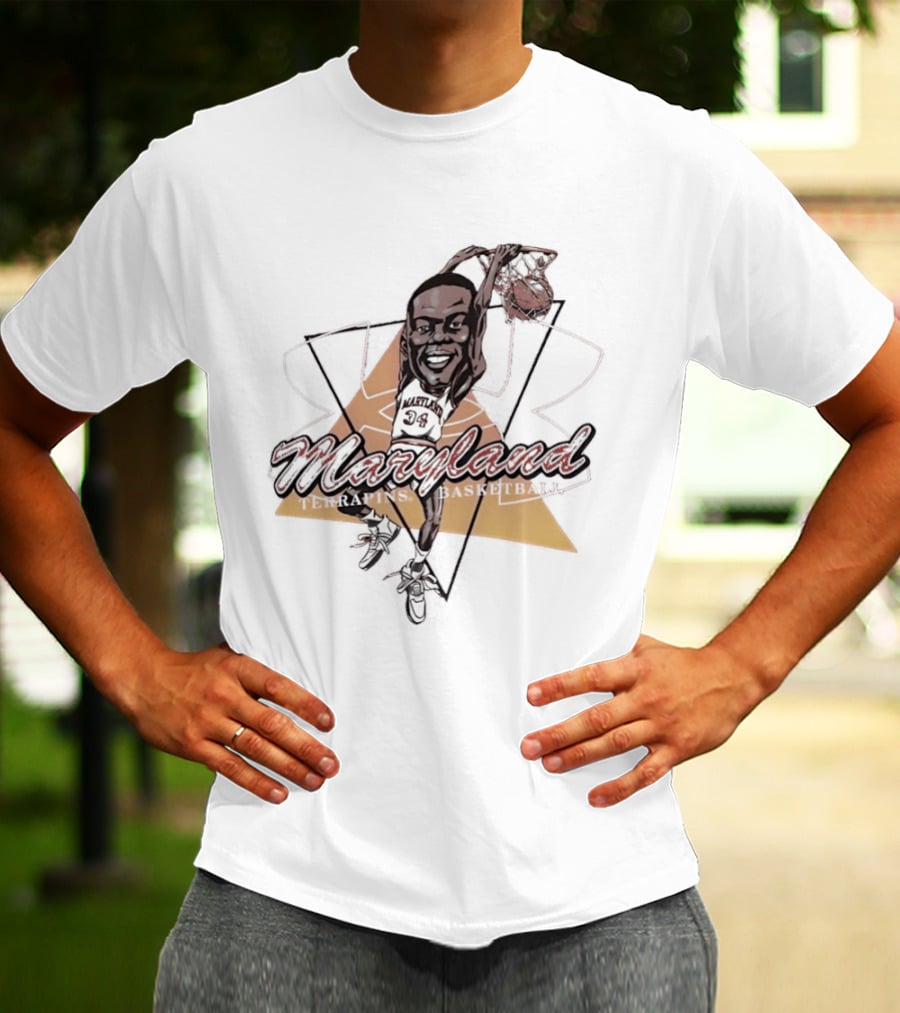 Len Bias 34 Maryland Dunking Cartoon T-Shirt