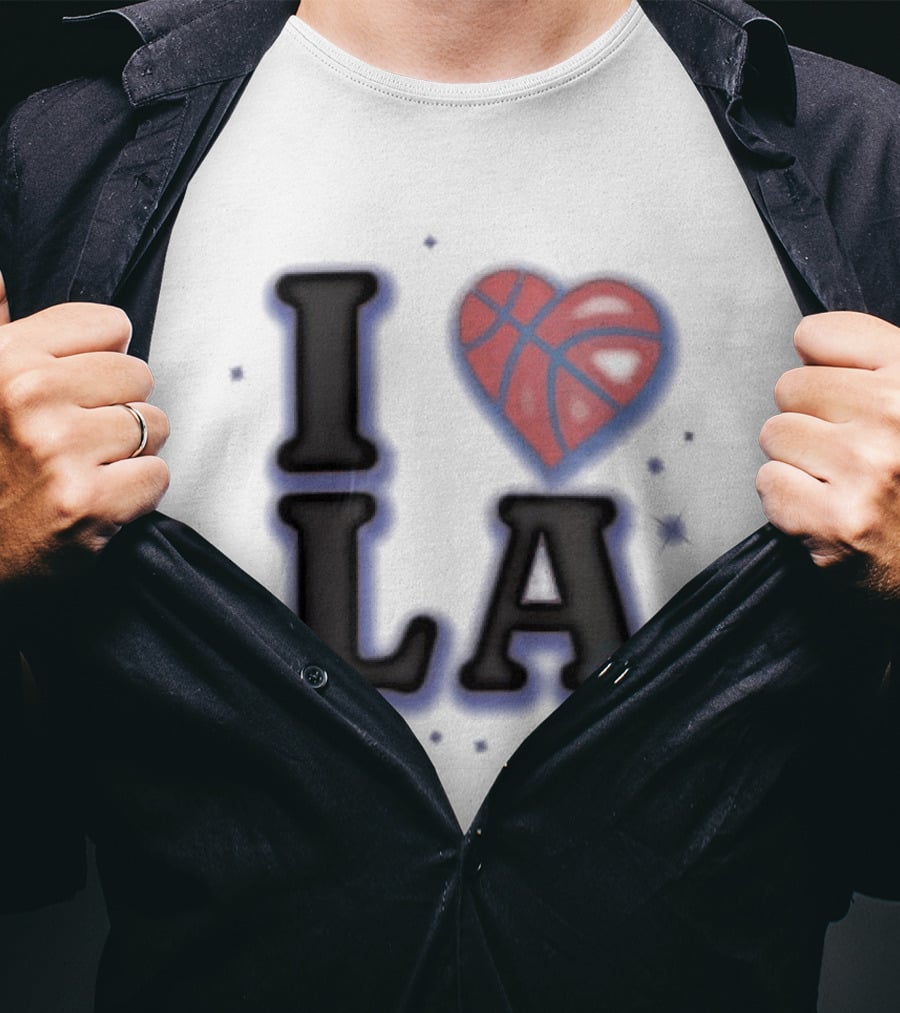 I Love LA Los Angeles Clippers Basketball Heart Logo Clips T-Shirt