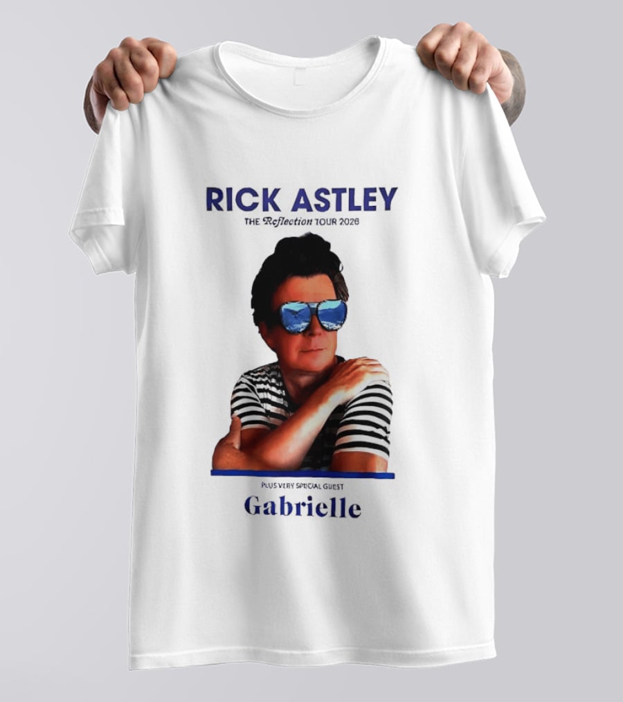 Rick Astley Tour 2026 Reflection Cool Shades Stripes T-Shirt