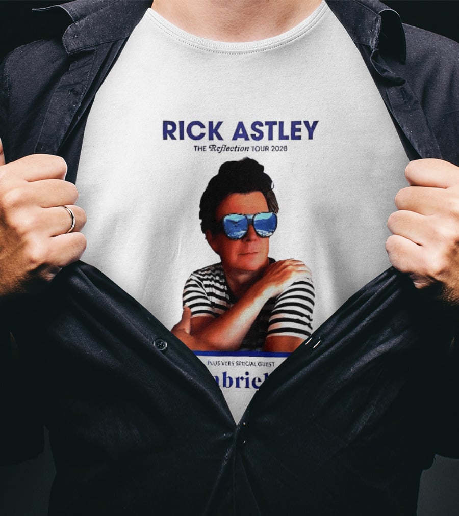 Rick Astley Tour 2026 Reflection Cool Shades Stripes T-Shirt