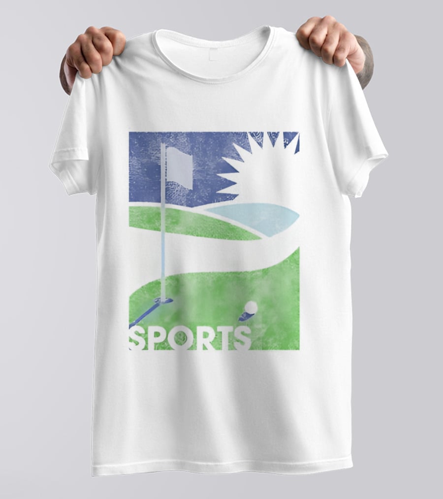 Golf Course Scenery Sports Landscape Sun Flag Ball T-Shirt
