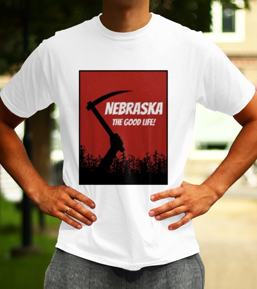 Nebraska The Good Life Hand With Sickle And Crop T-Shirt