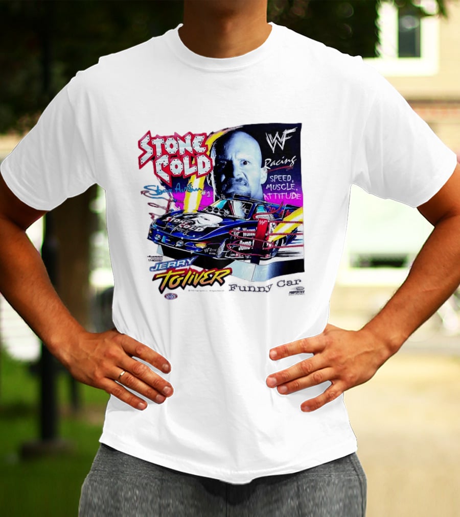 Stone Cold Steve Austin WWF Racing Jerry Toliver Speed Muscle Attitude T-Shirt