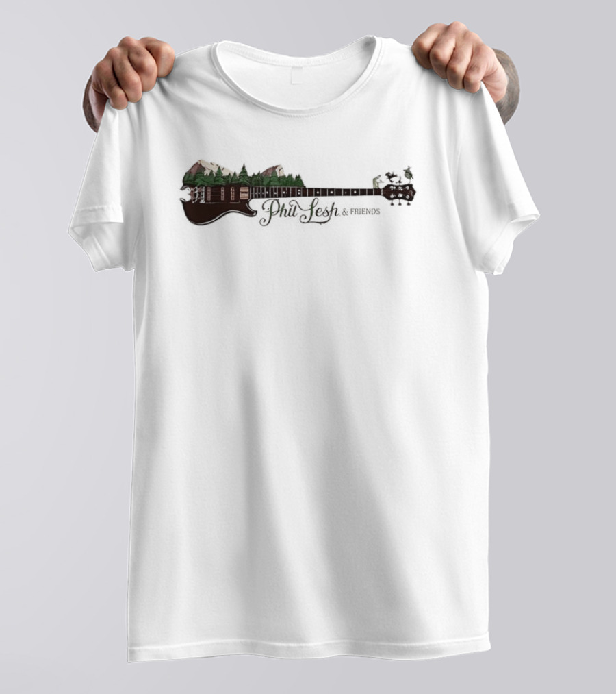 Phil Lesh And Friends Mountain Bass Guitar Scenic Landscape T-Shirt