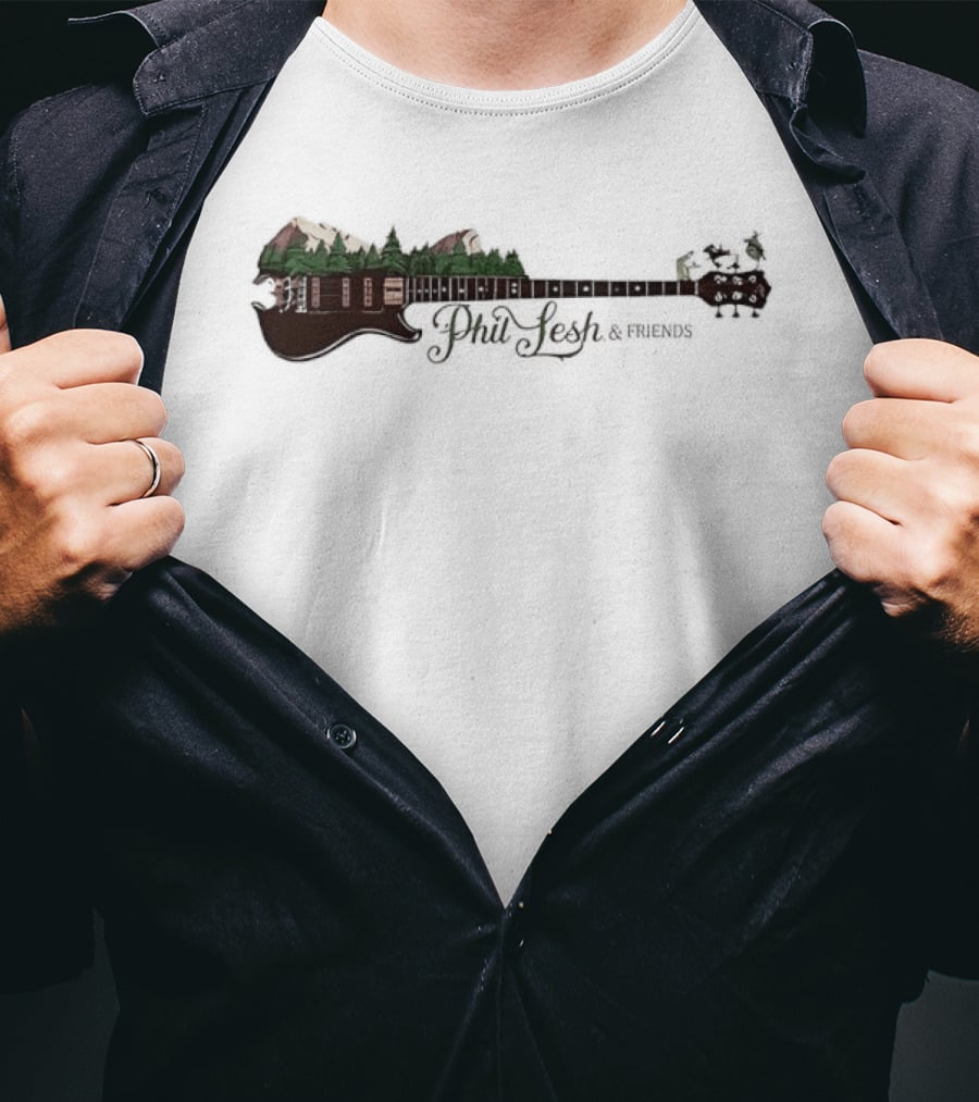 Phil Lesh And Friends Mountain Bass Guitar Scenic Landscape T-Shirt