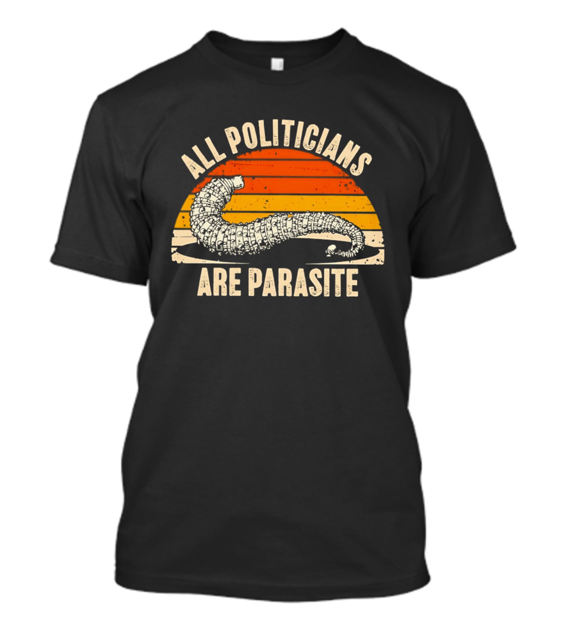 All Politicians Are Parasite Retro Sunset T-Shirt