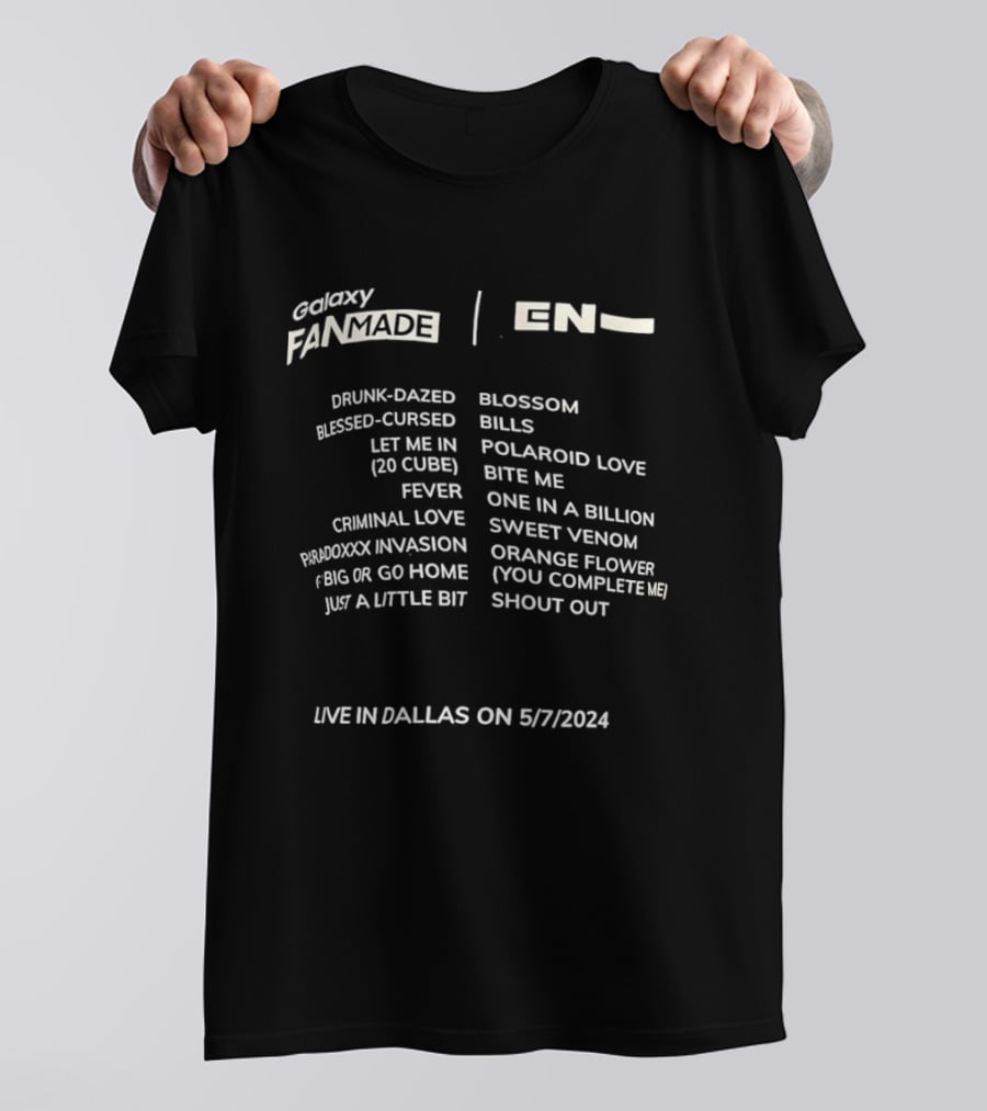 Galaxy Fanmade EN Live Dallas 2024 ENHYPEN Songs T-Shirt